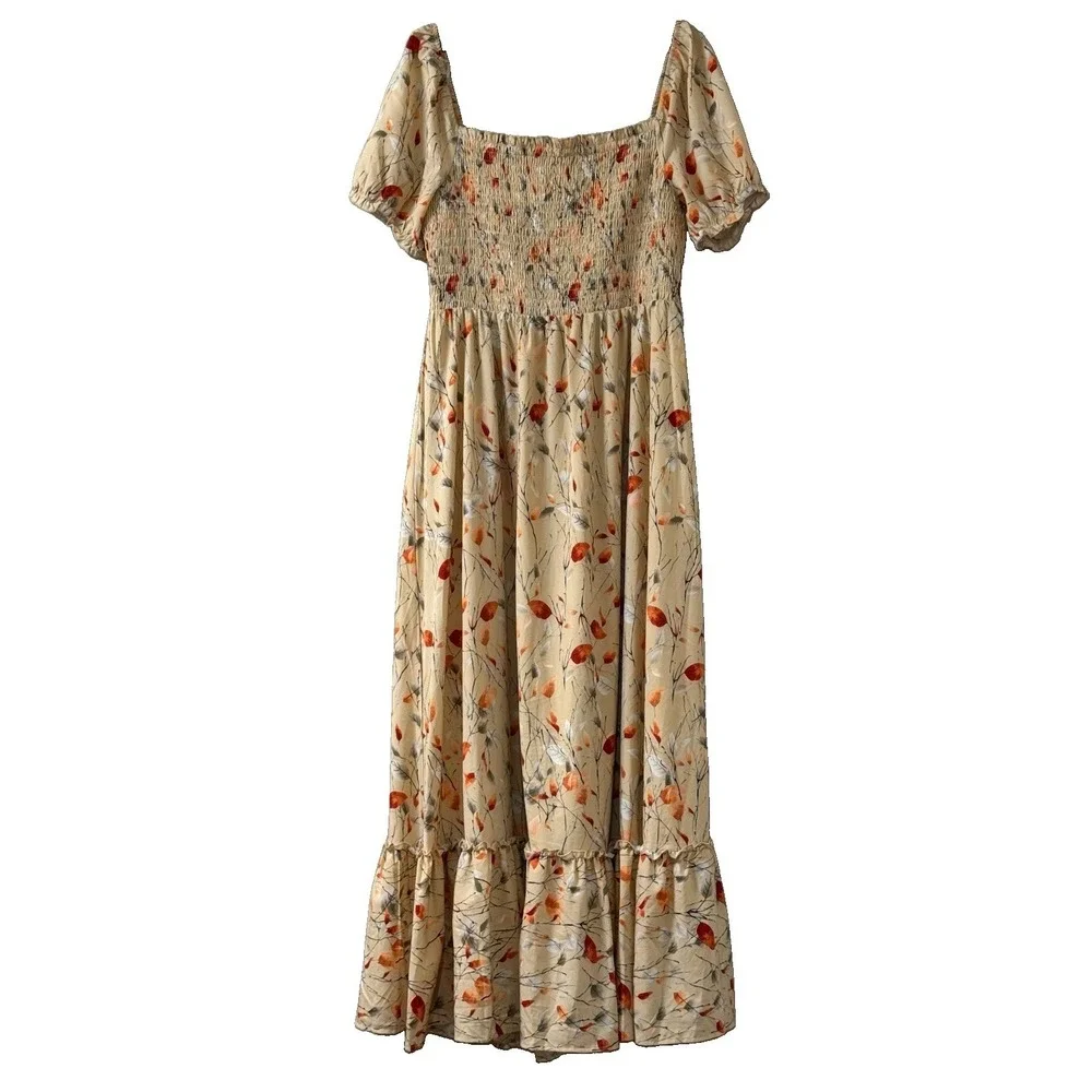 Baltic Born Women's XXL LONG Maxi Dress Smocked Tiered Ruffle Coquette Prairie - Picture 2 of 10